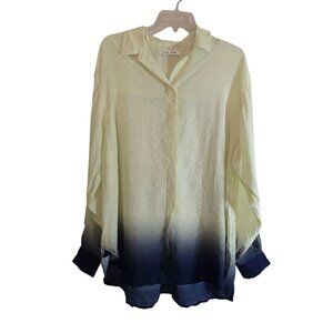 Samsøe Samsøe Lemon Ombre Alfrida Shirt AOP 14449 Long Sleeve Button-Up Medium‎